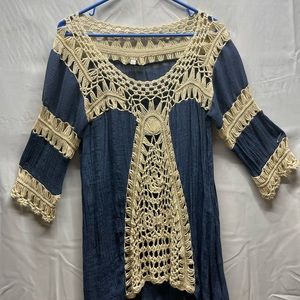 Umgee crocheted blouse size medium.